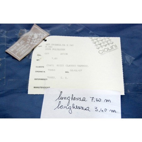 Ciolini tessuto stoffa organza avio h 340 cm lunghezza 760 cm nuovo