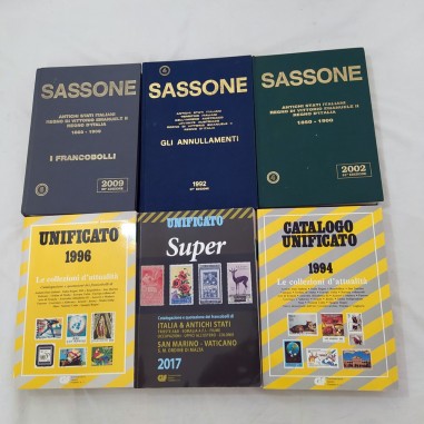 3 cataloghi Sassone + 3 Unificato usati
