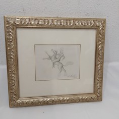 Quadro con cornice disegno a matita Alberto Cottignoli
