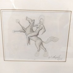 Quadro con cornice disegno a matita Alberto Cottignoli 2