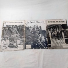 Lotto 3 riviste LO SPORT ILLUSTRATO anni '20 una con articolo su Enzo Ferrari