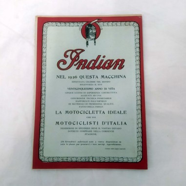 Catalogo moto Indian anno 1926 con listino prezzi