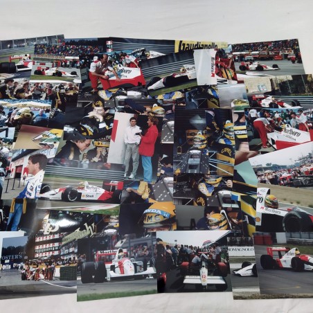 Lotto di 48 fotografie Airton Senna da negativo originale 13x18 cm