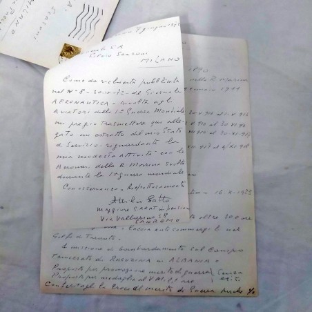 Lettera autografe Attilio Gatto al Generale Silvio Scaroni