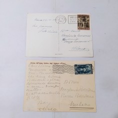 Lotto di due cartoline illustrate con Pio XII indirizzate alla Famiglia Borromeo 2