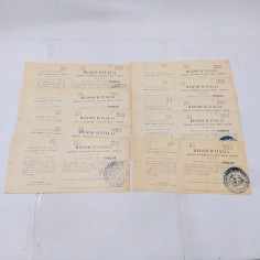 Lotto di 10 ricevute da 5 Lire per conciliazione contravvenzione circolazione