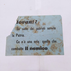 Volantino Patriottico Giovani Servite la Patria. Angolo mancante