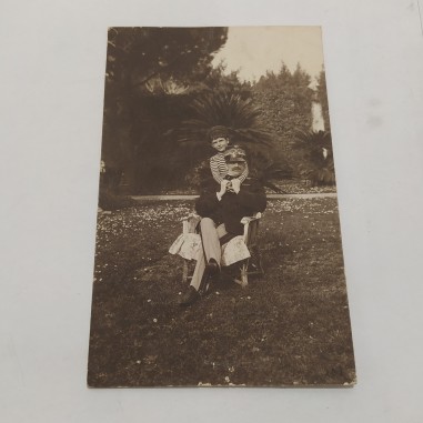 Fotografia del Re Vittorio Emaniele III con il figlio Umberto II adolescente