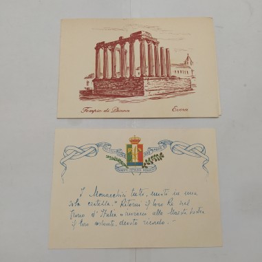 Lotto di due cartoline una dai monarchici a Umberto II e una con dedica 1951