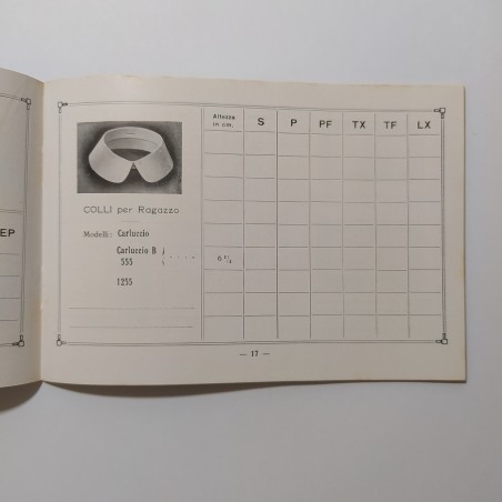 Catalogo Fabbrica Camicie Polsini e colli E. Maina Torino anni 20/30
