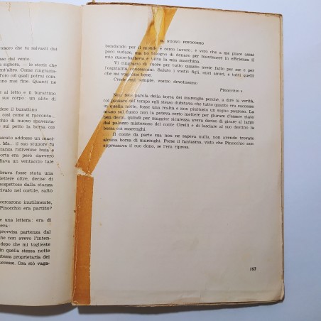 Libro IL NUOVO PINOCCHIO Dav Voivod 1957 - una pagina riparata