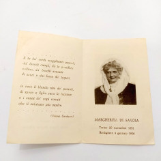 Santino di morte della REGINA MARGHERITA DI SAVOIA 2