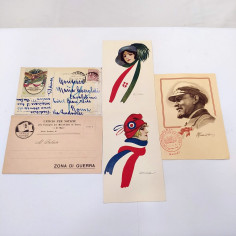 Lotto di 5 cartoline militari anni 10/20 e una anni 70