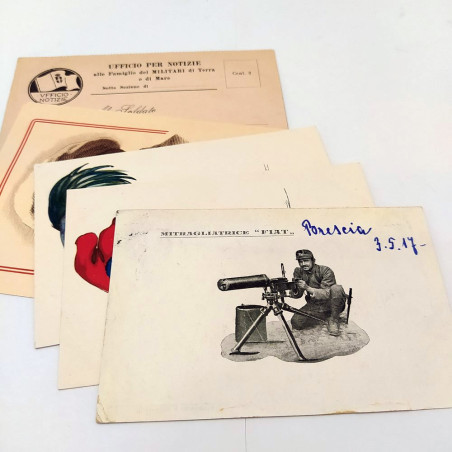 Lotto di 5 cartoline militari anni 10/20 e una anni 70