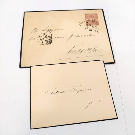 Busta con biglietto da visita ANTONIO FOGAZZARO 1897