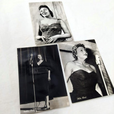 NILLA PIZZI, lotto di 3 cartoline illustrate con fotografie reali