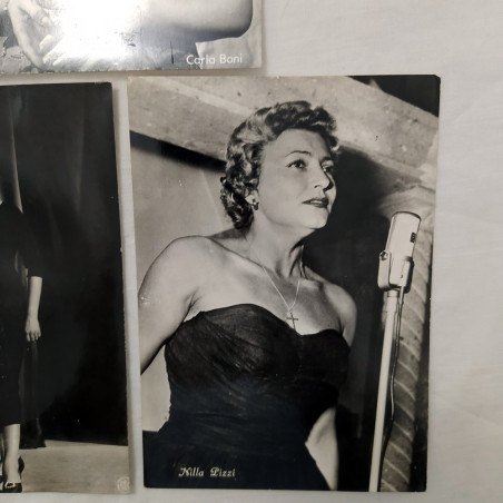 NILLA PIZZI, lotto di 3 cartoline illustrate con fotografie reali