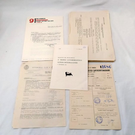 Lotto di materiale Trofeo Automobilistico Supercortemaggiore 1960