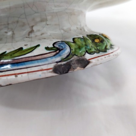 Zuppiera con coperchio in ceramica genovese metà 800