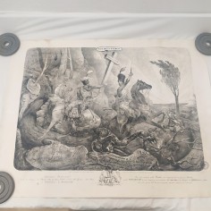 Antica stampa per Sottoscrizione Fucili di Garibaldi 71x93 cm 2