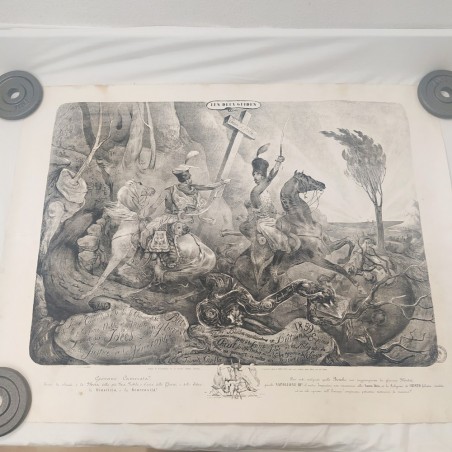 Antica stampa per Sottoscrizione Fucili di Garibaldi 71x93 cm