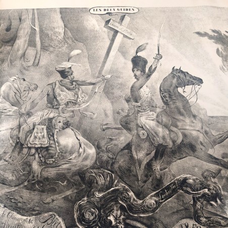 Antica stampa per Sottoscrizione Fucili di Garibaldi 71x93 cm