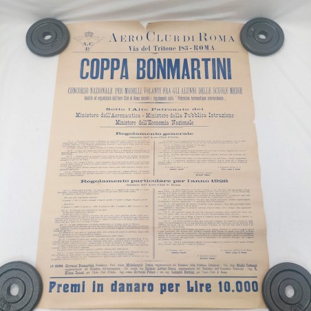 Manifesto originale COPPA BONMARTINI (aviazione 1926) 53x76 cm