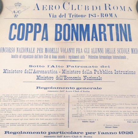 Manifesto originale COPPA BONMARTINI (aviazione 1926) 53x76 cm