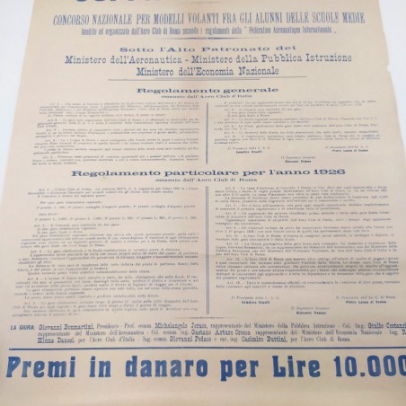 Manifesto originale COPPA BONMARTINI (aviazione 1926) 53x76 cm