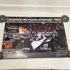 Manifesto fromula 1 BMW Campione del mondo 1983 Nelson Piquet 84x50 cm