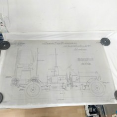 Disegno lucido ISOTTA FRASCHINI camion trasporto proiettore 75x120 cm 2