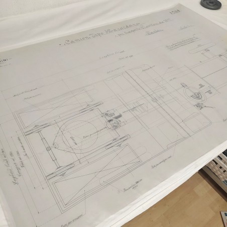 Disegno lucido progetto ISOTTA FRASCHINI camion trasporto 75x120 cm