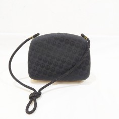 Borsa a spalla italiana anni 30 in stoffa nera pattern H