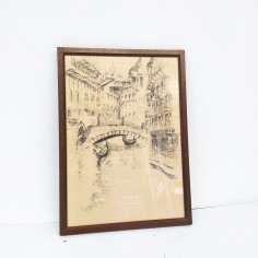 Cornice in legno con stampa di Venezia primo 900 2