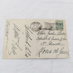 Cartolina illustrata viaggiata con autografo DUSE luglio 1916
