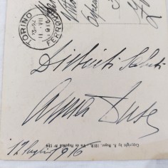 Cartolina illustrata viaggiata con autografo DUSE luglio 1916 2