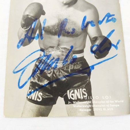 Cartolina pubblicitaria IGNIS con foto e autografo originale DUILIO LOI