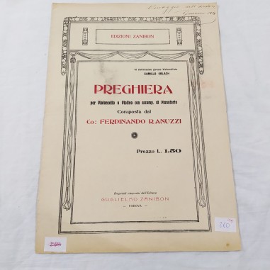 Spartito RANUZZI con dedica al violinista  OBLACH 1914