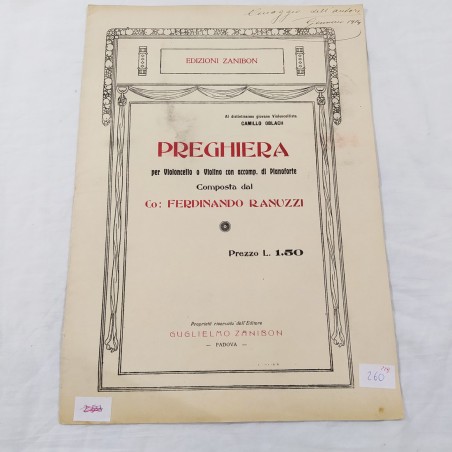 Spartito RANUZZI con dedica al violinista  OBLACH 1914