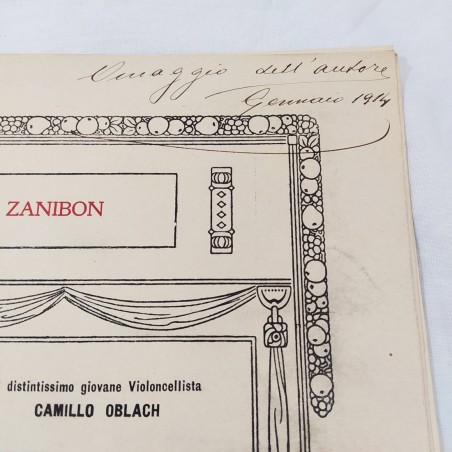 Spartito RANUZZI con dedica al violinista  OBLACH 1914