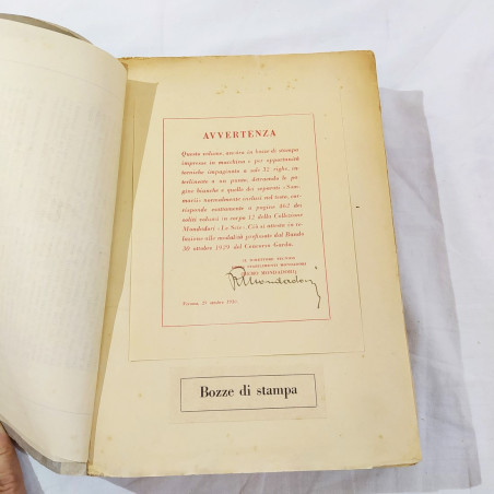 Libro ARIEL ARMATO Bozza di stampa 1930 - 705 pagine autografo MONDADORI
