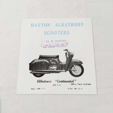 Brochure volantino pubblicitario DAYTON ALBATROSS SCOOTERS "Continental" 250 cc