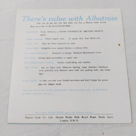 Brochure volantino pubblicitario DAYTON ALBATROSS SCOOTERS "Continental" 250 cc