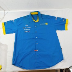 BENETTON 2003 Formula 1 camicia MILD SEVEN RENAUT azzurra e gialla Large 2