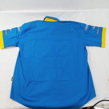 BENETTON 2003 Formula 1 camicia MILD SEVEN RENAUT azzurra e gialla Large