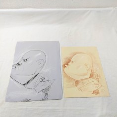 Due caricature originali di BENITO MUSSOLINI