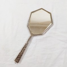 Specchio in argento inciso anni 20/30 lunghezza 29,5 cm