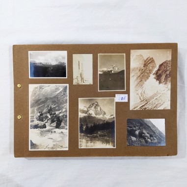 Vecchio album fotografie primi del 900 paesaggi montani Alpi piemontesi
