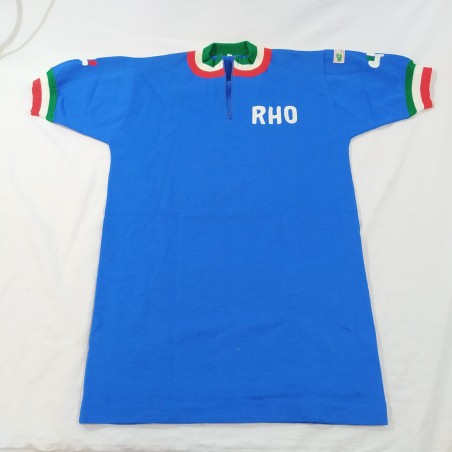 Maglia ciclismo originale BIANCHI in lana colore azzurro stile anni 50/60