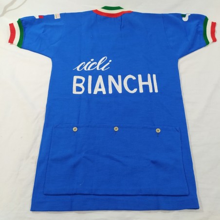 Maglia ciclismo originale BIANCHI in lana colore azzurro stile anni 50/60